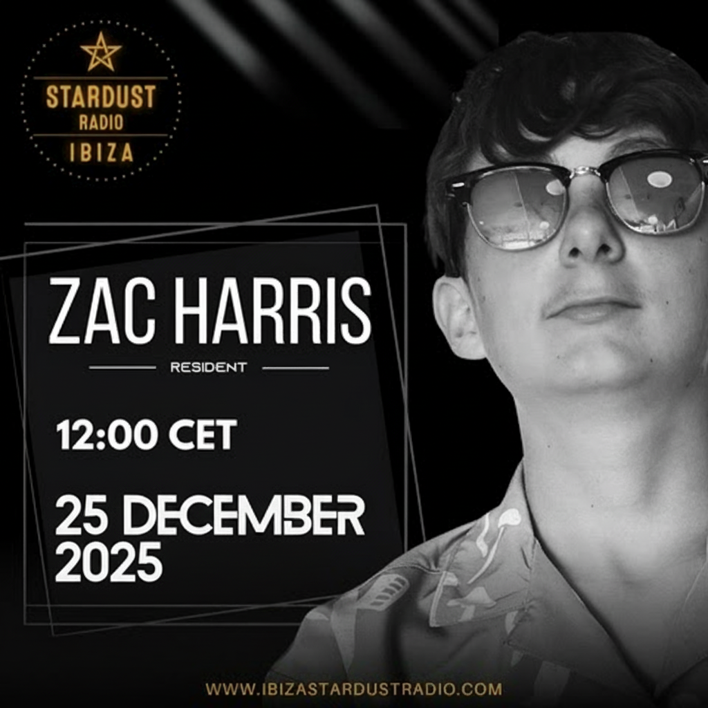 DJ Zac Harris Newcastle teen DJ resident mix Ibiza Stardust Radio December 25th 2025 underground tech house