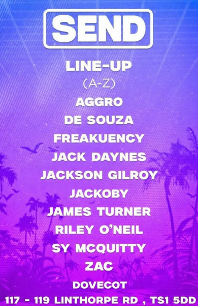 DJ Zac Harris 2025 underground tech house on SEND linup